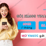 Gói cước VinaPhone KM60G ưu đãi 2GB/ngày chỉ 50K/tháng